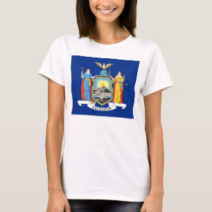 Women T Shirt with Flag of New York State