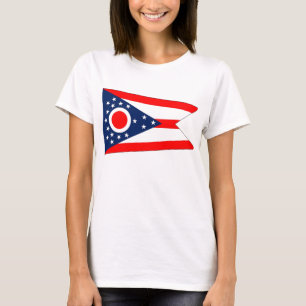 Women T Shirt with Flag of Ohio State