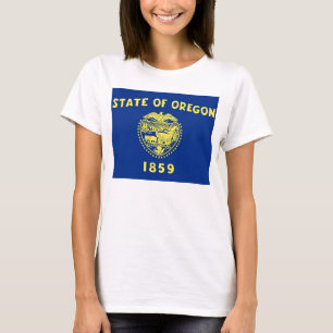Women T Shirt with Flag of Oregon State