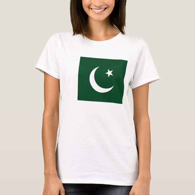 Women T Shirt with Flag of Pakistan (Front)
