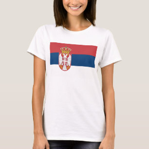 Women T Shirt with Flag of Serbia