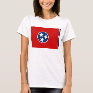 Women T Shirt with Flag of Tennessee State