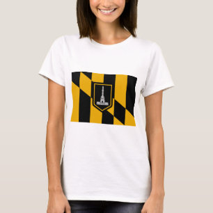 Women T Shirt with Flag of the Baltimore, USA