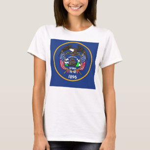Women T Shirt with Flag of Utah State