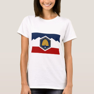 Women T Shirt with Flag of Utah, USA