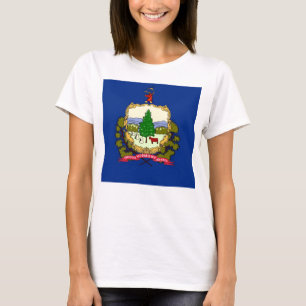 Women T Shirt with Flag of Vermont State
