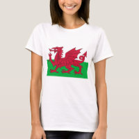 Women T Shirt with Flag of Wales