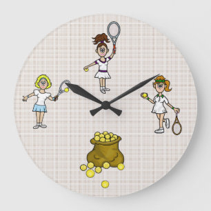 Women Tennis Players Wall Clock