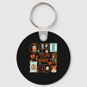 Women The Life Of A Nurse Doodle Nursing Showgirl Key Ring