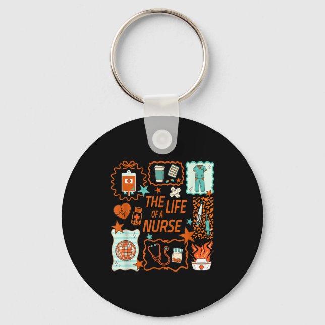 Women The Life Of A Nurse Doodle Nursing Showgirl  Key Ring (Front)