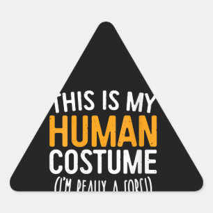 Women This Is My Human Costume I'm Really A Corgi Triangle Sticker