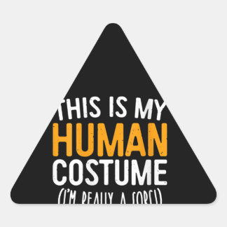 Women This Is My Human Costume I'm Really A Corgi Triangle Sticker