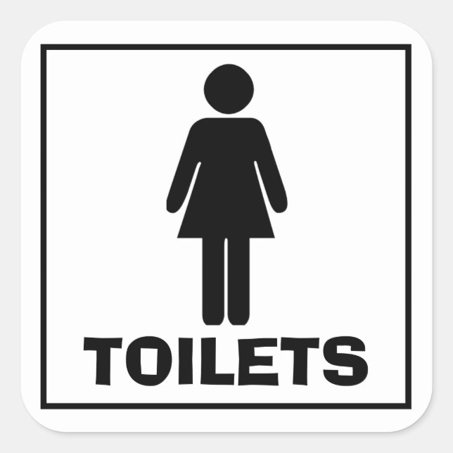 WOMEN toilets Square Sticker (Front)