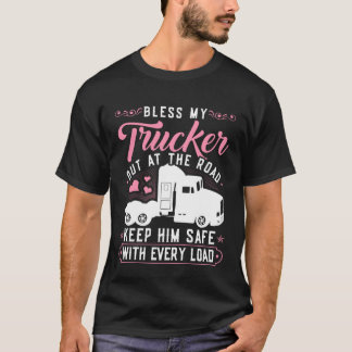 Women Truck Driver Prayer Trucker Wife T-Shirt