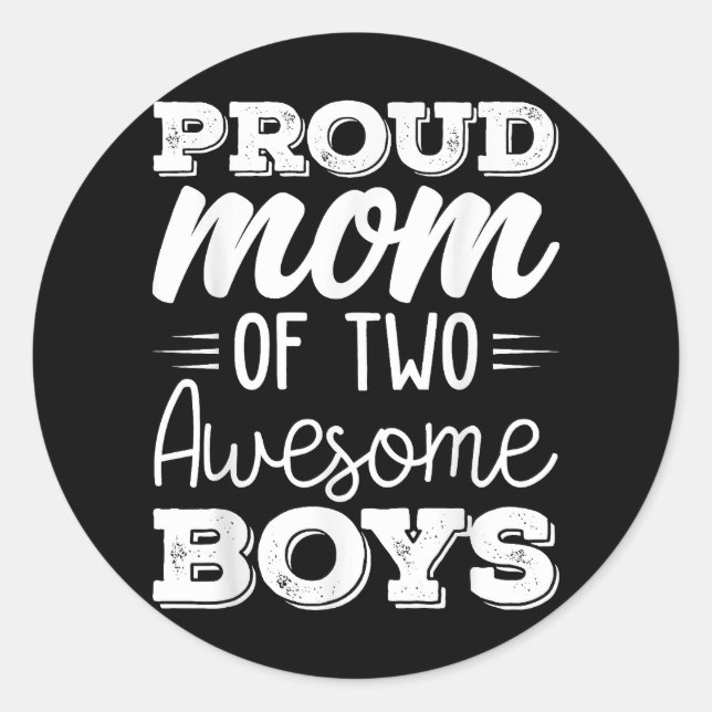 Women Two Mum of 2 Boys Mother's Day  65 Classic Round Sticker (Front)