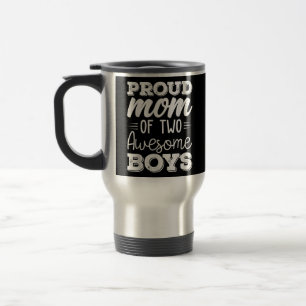 Women Two Mum of 2 Boys Mother's Day  65 Travel Mug