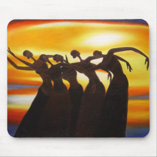 Women Unite under the Sunset African Art Mousepad