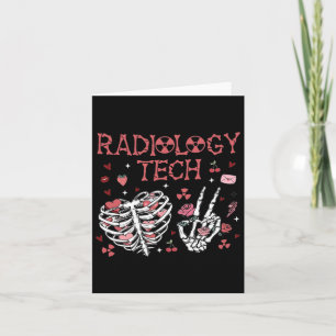 Women Valentine Radiology Tech Skeleton Ultrasound Card