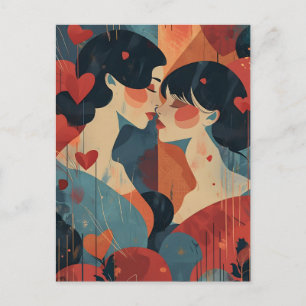 Women Valentine's Day LGBTQ Postcard
