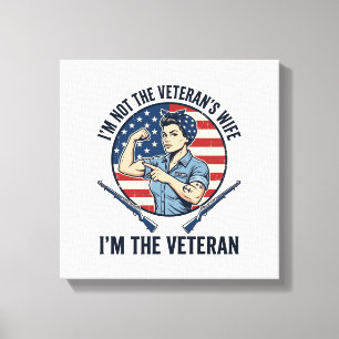 Women Veteran Patriotic Vintage Engraving Shirt De Canvas Print