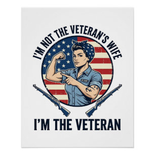 Women Veteran Patriotic Vintage Engraving Shirt De Poster