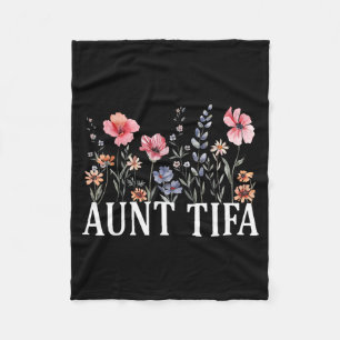 Women Vintage Floral I Am Aunt Tifa Fleece Blanket