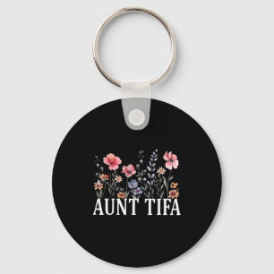 Women Vintage Floral I Am Aunt Tifa Key Ring