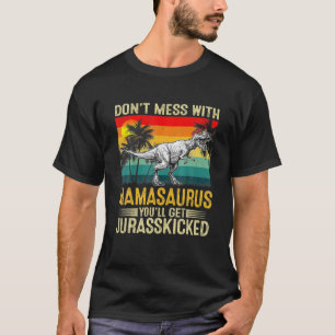 Women Vintage Mamasaurus Dinosaur T Rex Mothers Da T-Shirt