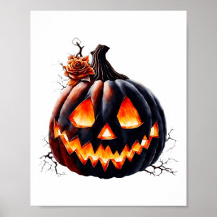 Women Vintage Pumpkin Autumn Graphic Thanksgiving Poster
