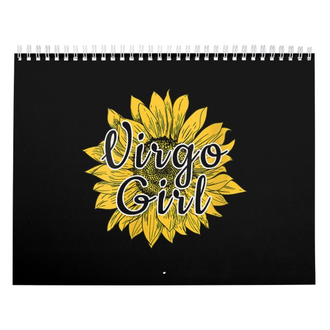 Women Virgo Girl September Birthday Sunflower Calendar (Cover)