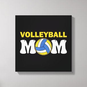 Women Volleyball Mum Shirt Game Day Funny Player Canvas Print