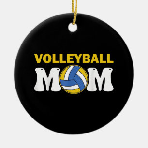 Women Volleyball Mum Shirt Game Day Funny Player Ceramic Tree Decoration