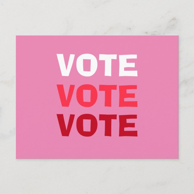 Women Vote Pink Political Election Campaign Postcard (Front)