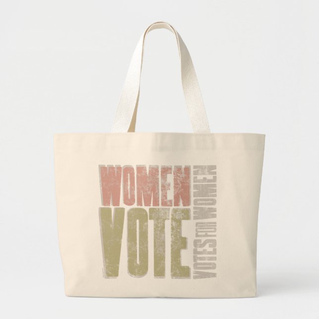 Women Vote Tote / Pale Chestnut–Sage (Front)