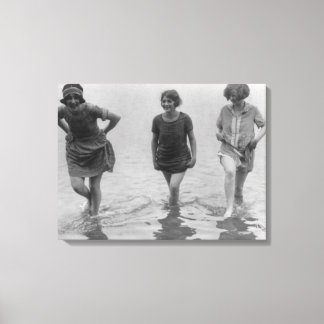 Women Wading at Arlington Beach Photograph Canvas Print