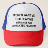 Custom Women Want Me Fish Fear Me Baseball Cap Men Women