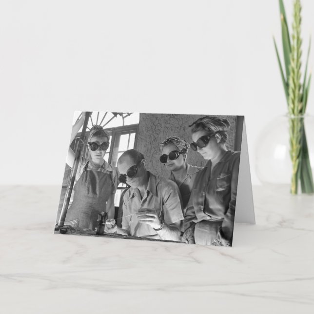 Women Welders in WWII, 1940s Card (Front)