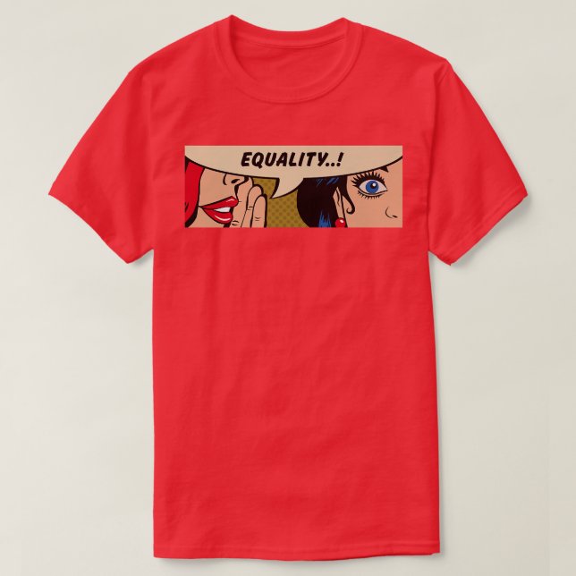 Women WhisperingEqualityFeminismComic Pop Art6373  T-Shirt (Design Front)