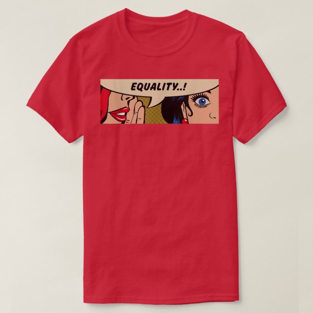 Women WhisperingEqualityFeminismComic Pop Art 6378 T-Shirt (Design Front)