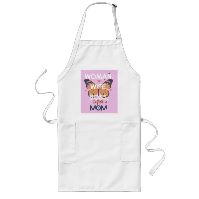 Women, wife, boss, super mum long apron (Front)