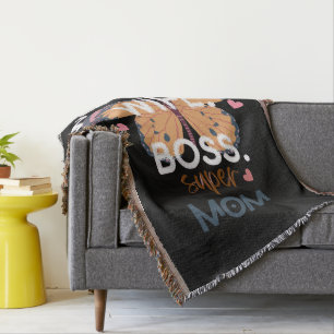 Women, wife, boss, super mum throw blanket