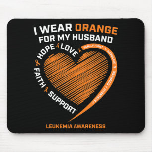 Women Wife I Wear Orange For My Husband Leukaemia  Mouse Mat