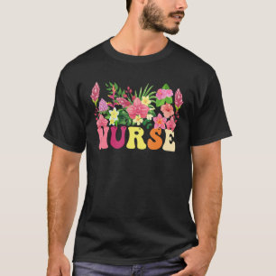 Women Wildflower Summer Floral Graphic Flower Nurs T-Shirt