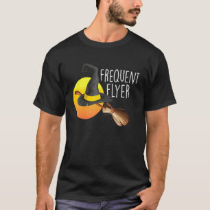 Women Witches Halloween   Frequent Flyer Witch Hat T-Shirt