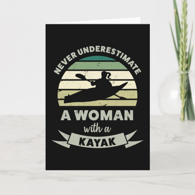 Women with a Kayak Funny Gifts Wife Card (Front)