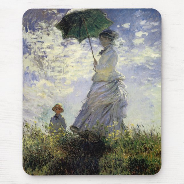 Women with a Parasol ~ Madame Monet with Her Son Mouse Mat (Front)