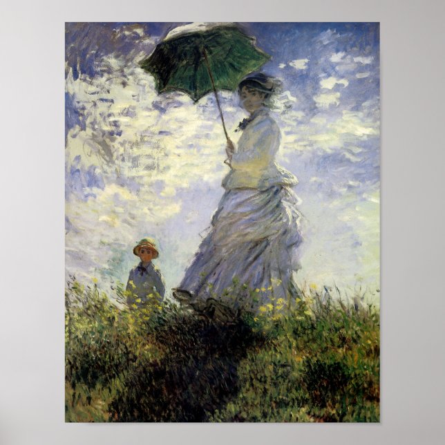 Women with a Parasol ~ Madame Monet with Her Son Poster (Front)