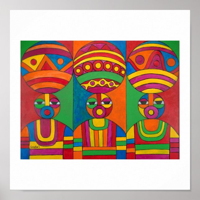 Women with Calabashes by Emeka! Poster (Front)