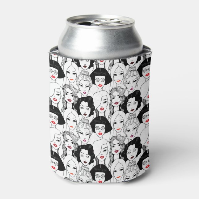 Women With Lipstick Pattern Can Cooler (Can Front)
