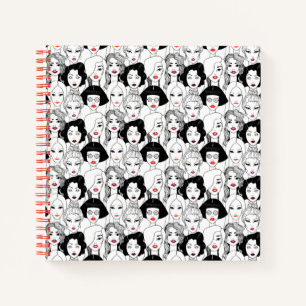 Women With Lipstick Pattern Notebook